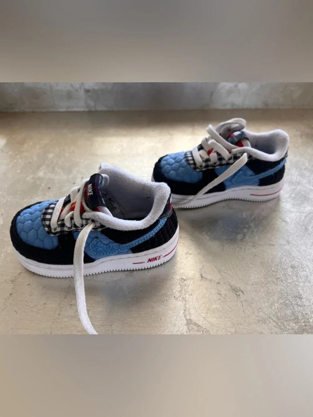 Nike Kids Force 1 Varsity Quilted Sneakers with White Laces